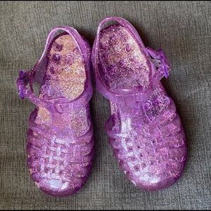 Purple sparkly Jelly sandals